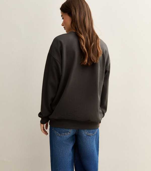 New Look Dark Grey '96' Print Sweatshirt