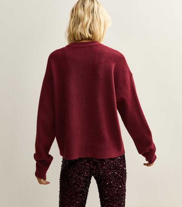 New Look Dark Red Home Bound Taxi Christmas Jumper