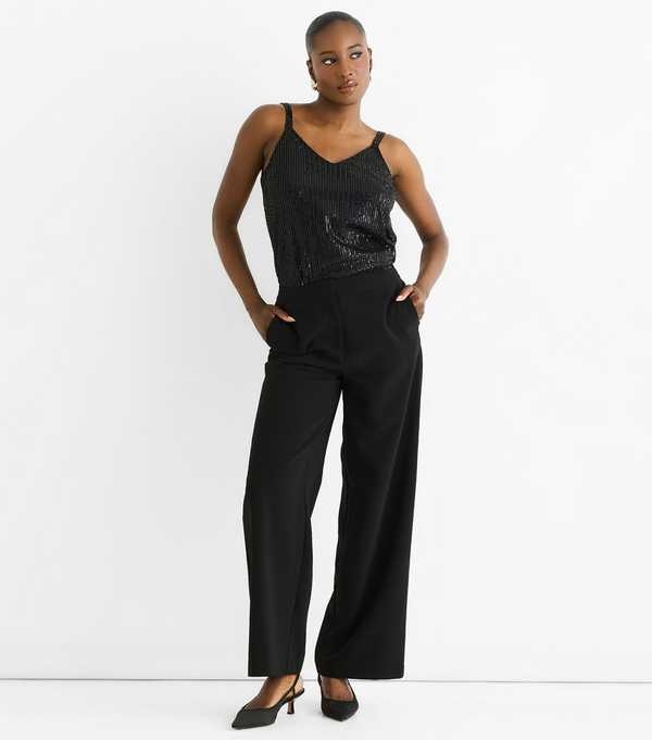 new look Gini London Black Wide Leg Trousers