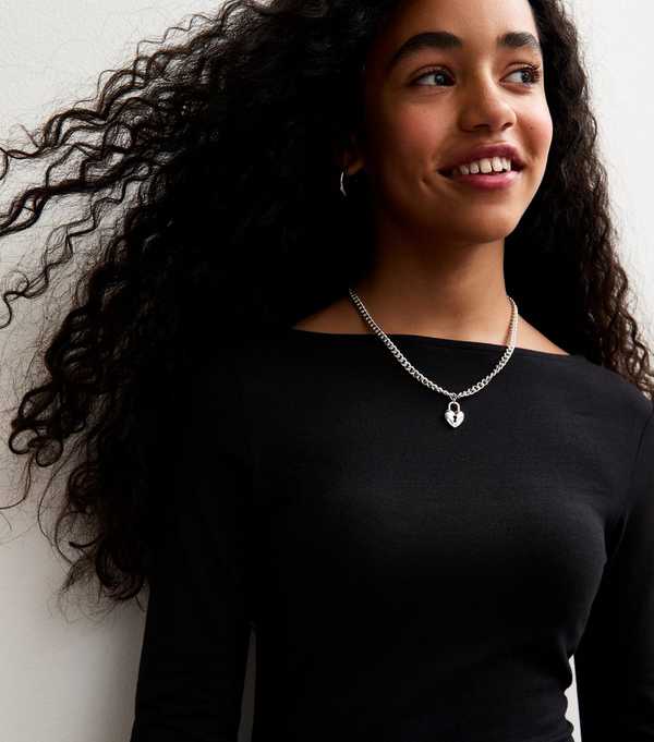 New Look Girls Black Long Sleeve Rara Skirt Dress