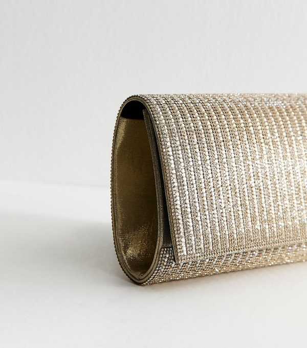 New Look Gold Sparkle Clutch Bag