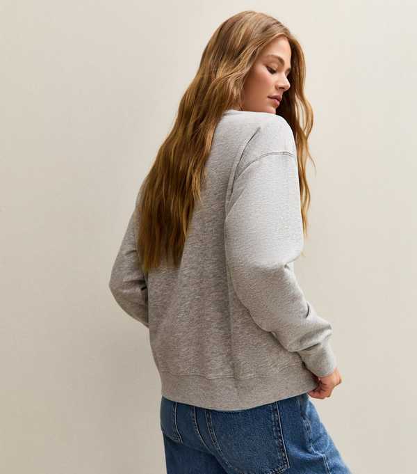 New Look Grey J'Adore Paris Embroidered Sweatshirt