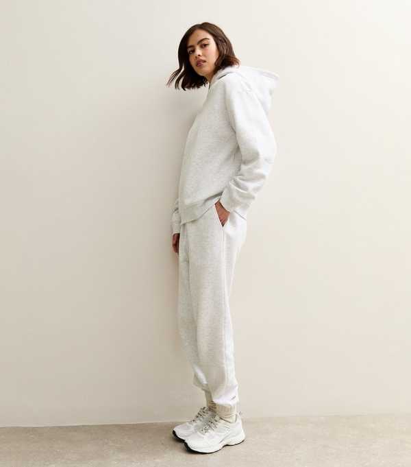 New Look Grey Oversized Jersey Hoodie