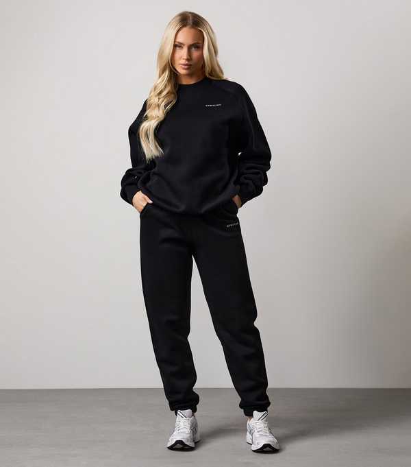 New Look Gym King Black Logo Print Sweatshirt