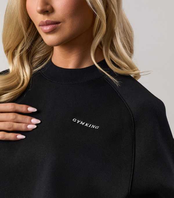 New Look Gym King Black Logo Print Sweatshirt