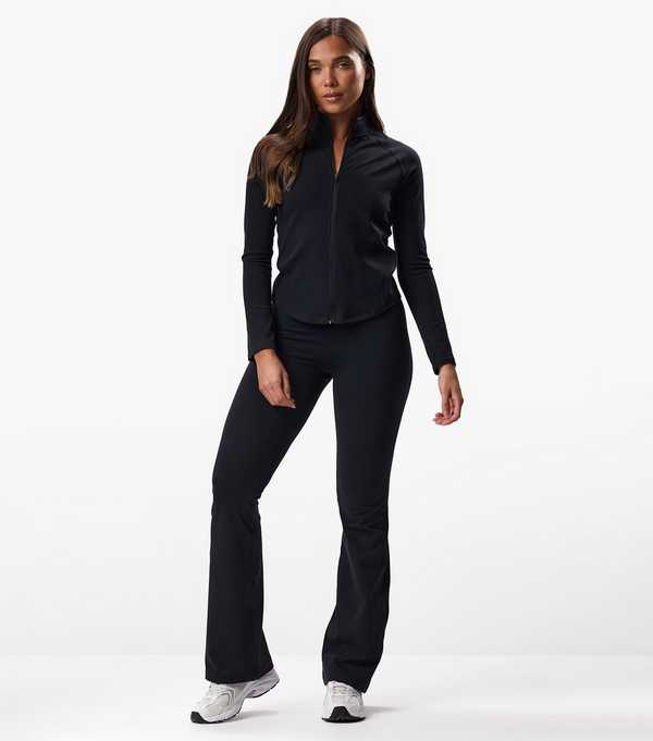 New Look Gym King Black Peach Luxe Flare Trouser