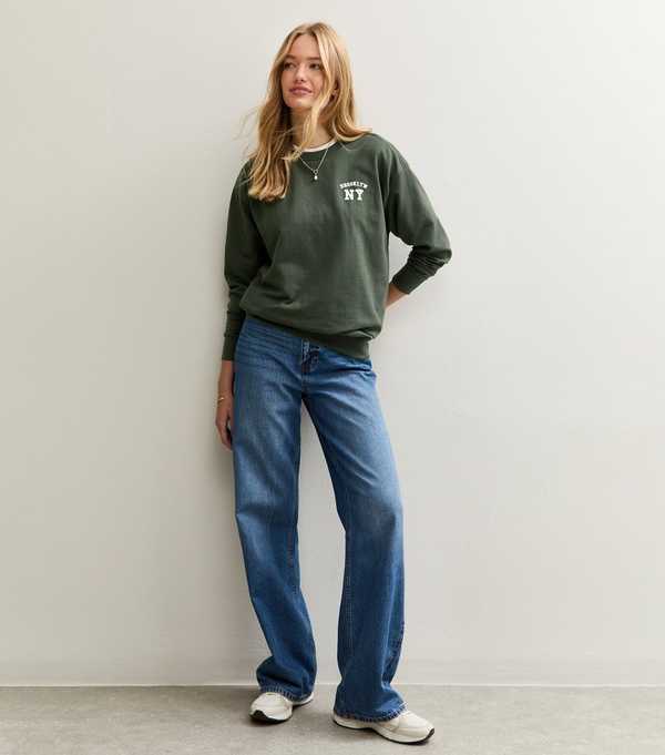 New Look Khaki NY Print Sweatshirt