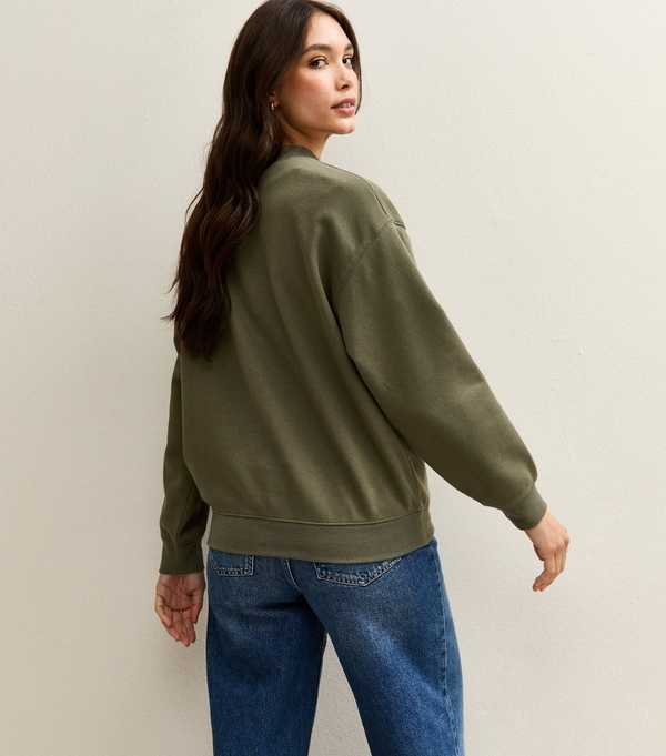 New Look Khaki Relaxed Fit Crew Neck Sweatshirt