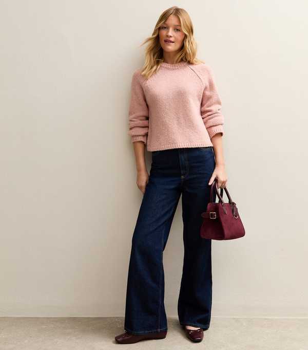 New Look Light Pink Wide Sleeve Raglan Jumper