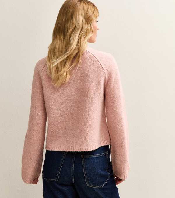 New Look Light Pink Wide Sleeve Raglan Jumper