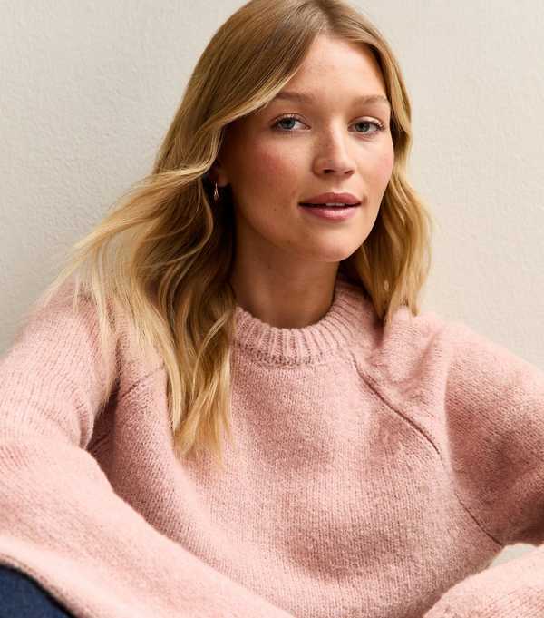 new look Light Pink Wide Sleeve Raglan Jumper