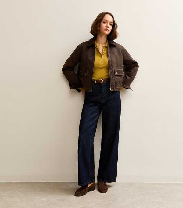 New Look Mid Green Lightweight Button Up Polo Top