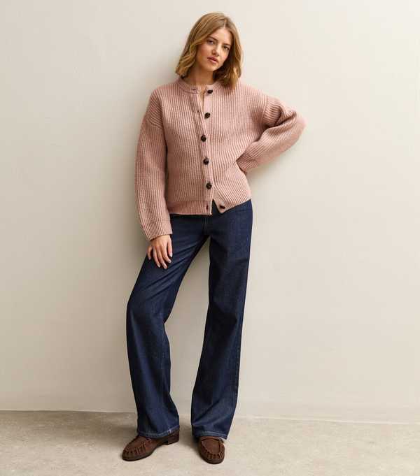 New Look Mid Pink Rib Knit Cardigan
