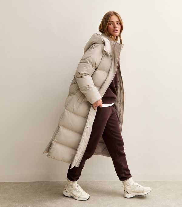 new look Mink Longline Padded Puffer Coat