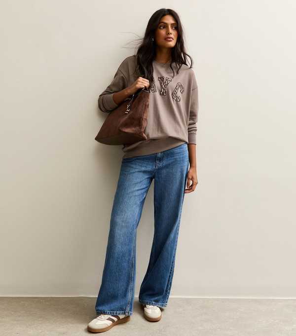 New Look Mink NYC Leopard Logo Sweatshirt