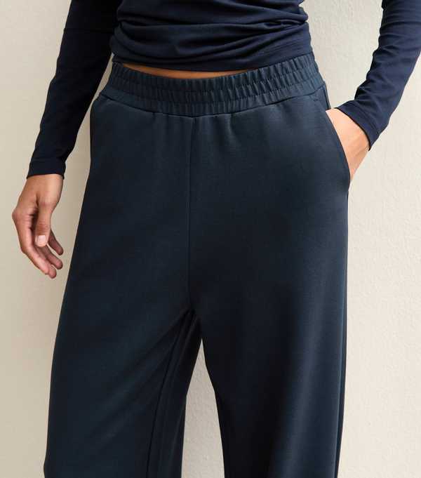 New Look Navy Premium Barrel Leg Joggers