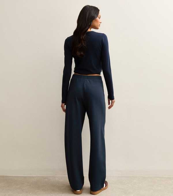 New Look Navy Premium Barrel Leg Joggers