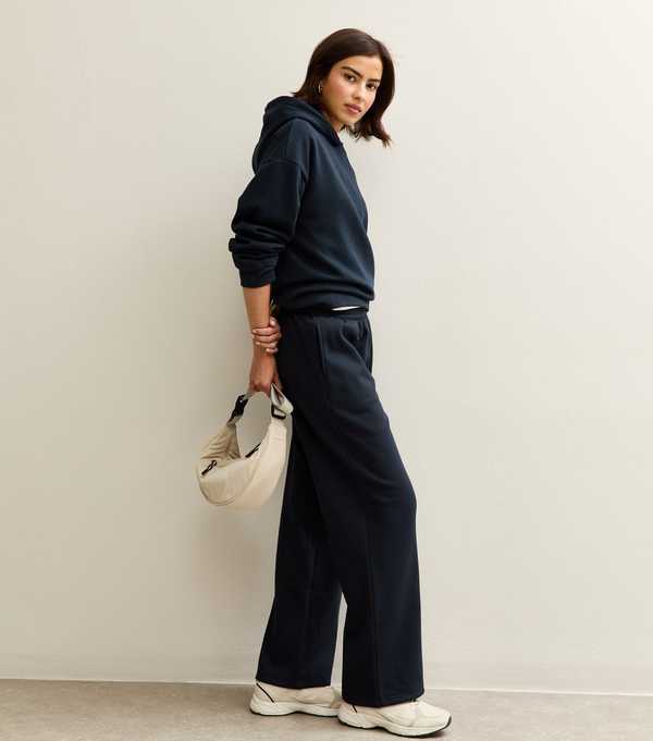 New Look Navy Relaxed Drop Shoulder Hoodie