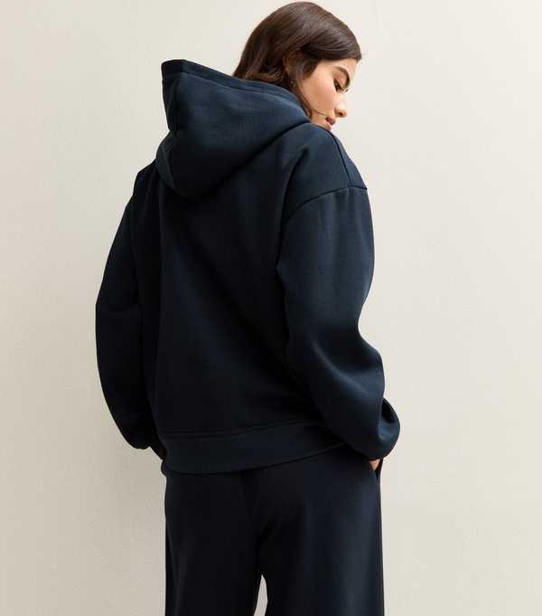 New Look Navy Relaxed Drop Shoulder Hoodie