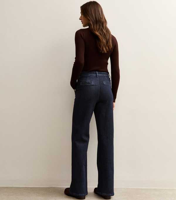 New Look Navy Seam From Wide Leg Jeans