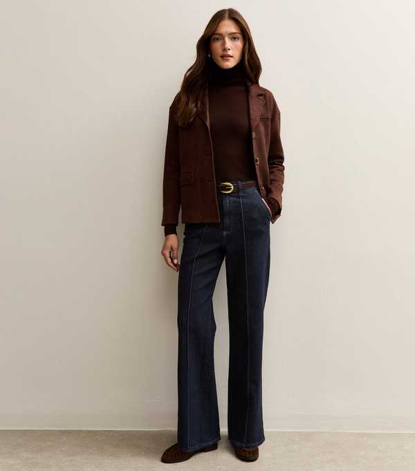 new look Navy Seam From Wide Leg Jeans