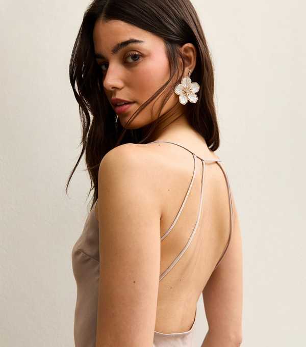 New Look Pale Pink Satin Slip Maxi Dress