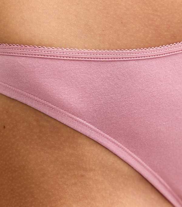 New Look Pink Cotton Ruched Thong