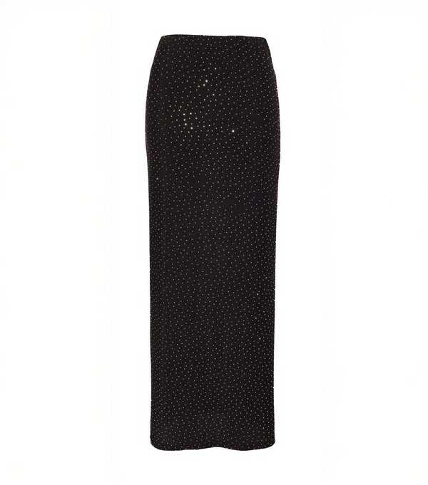 New Look Quiz Black Rhinestone Maxi Skirt