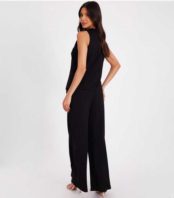 New Look QUIZ Black Woven Trouser