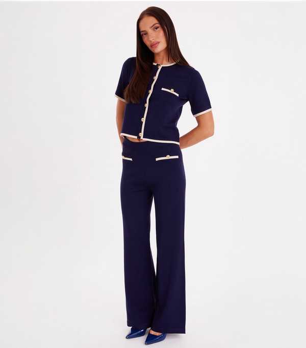 New Look QUIZ Navy Knit Trouser