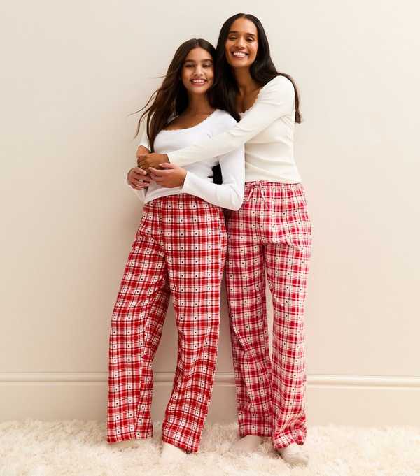 new look Red Heart Check Pyjama Bottoms