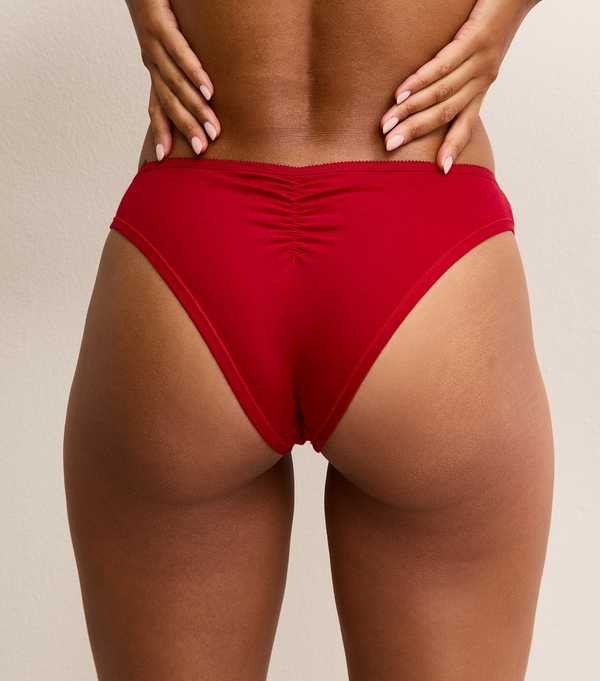 new look Red Jersey Brazilian Briefs