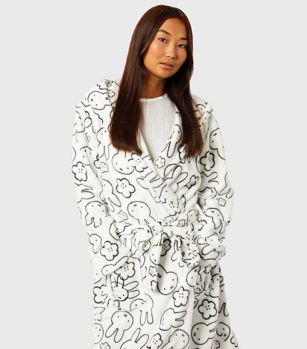 new look Skinnydip White Miffy Dressing Gown