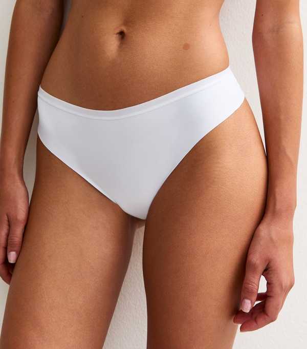 new look White No VPL Lace Back Brazilian Briefs