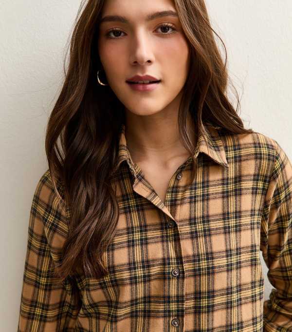 New Look Yellow Cotton Check Shirt