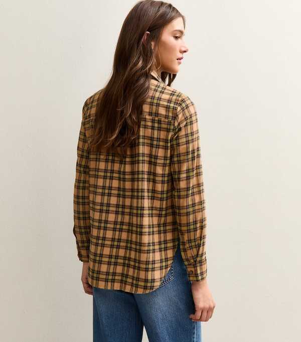 New Look Yellow Cotton Check Shirt