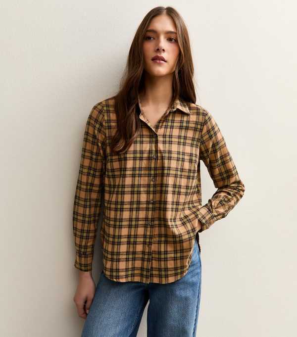 new look Yellow Cotton Check Shirt