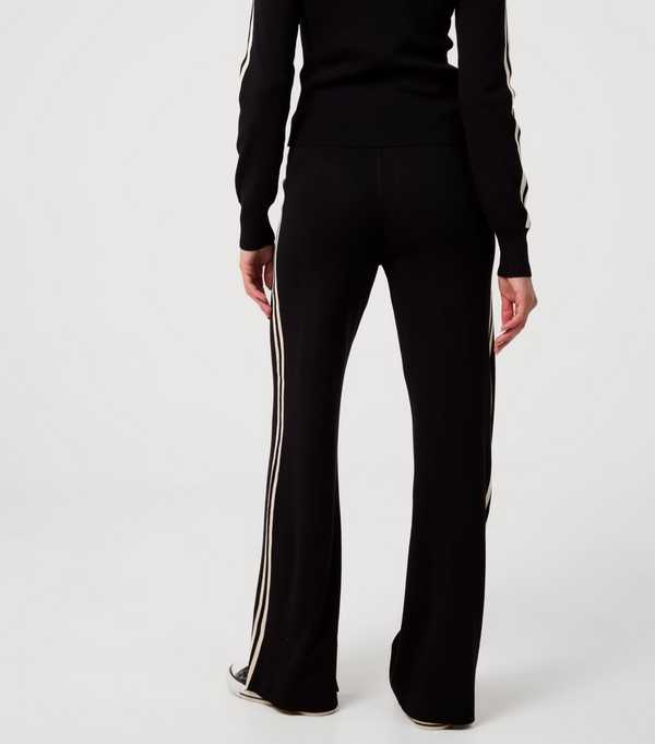 New Look Pink Vanilla Black Contrast Stripe Wide Leg Trousers