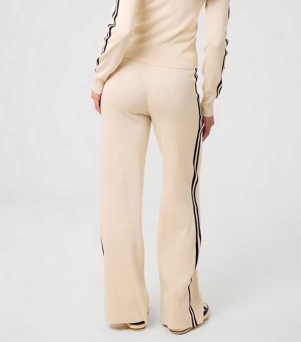 New Look Pink Vanilla Stone Contrast Trim Wide Leg Trousers