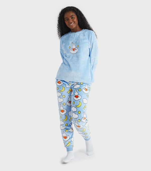 New Look Skinnydip Light Blue Miffy Cloud Fleece Pyjama Set