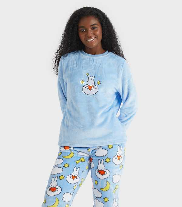 new look Skinnydip Light Blue Miffy Cloud Fleece Pyjama Set