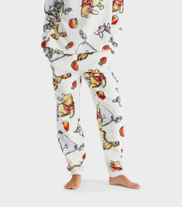 New Look Skinnydip Light Pink Disney Winnie The Pooh Fleece Pyjama Set