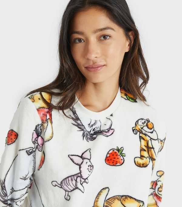 New Look Skinnydip Light Pink Disney Winnie The Pooh Fleece Pyjama Set