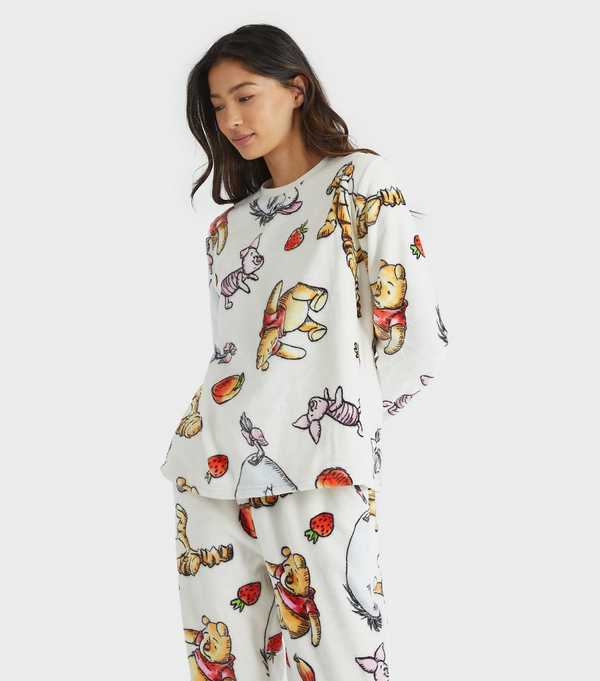 new look Skinnydip Light Pink Disney Winnie the Pooh Fleece Pyjama Set