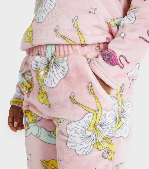 New Look Skinnydip Light Pink The Simpsons Mr Burns Fleece Pyjama Set