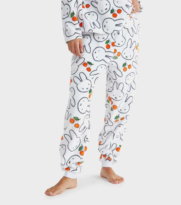 New Look Skinnydip White Miffy Cherry Fleece Pyjama Set