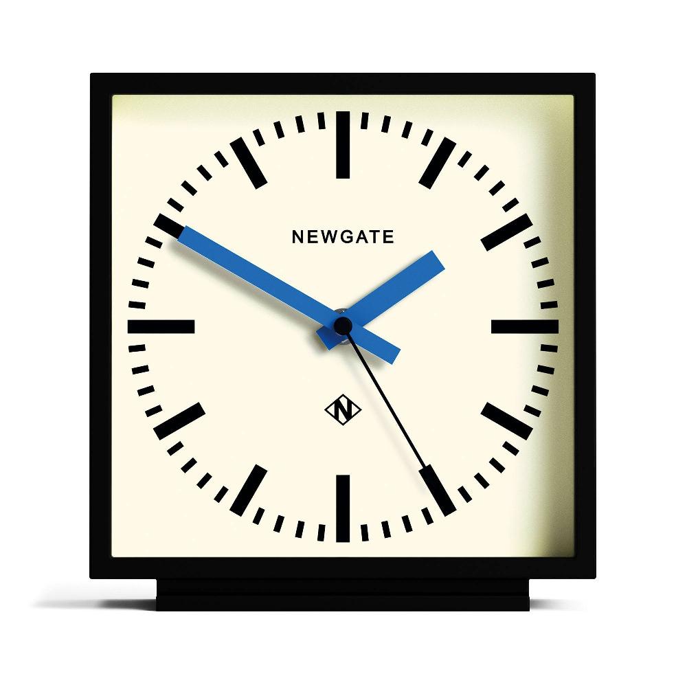newgate watches Newgate Amp mantel clock in black with blue hands