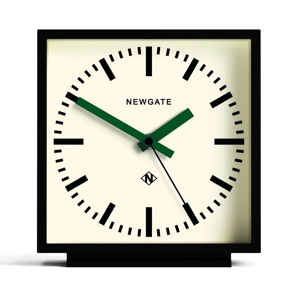 newgate watches Newgate Amp mantel clock in black with green hands