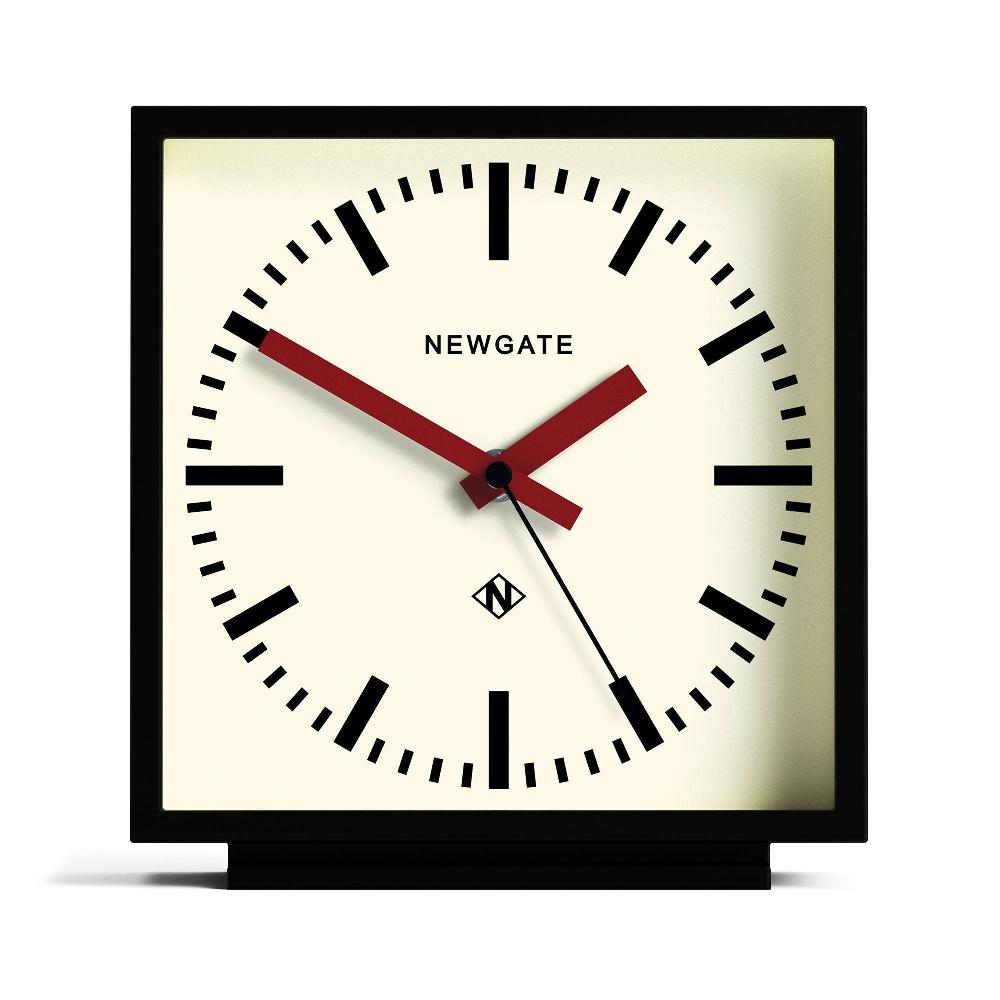 newgate watches Newgate Amp mantel clock in black with red hands