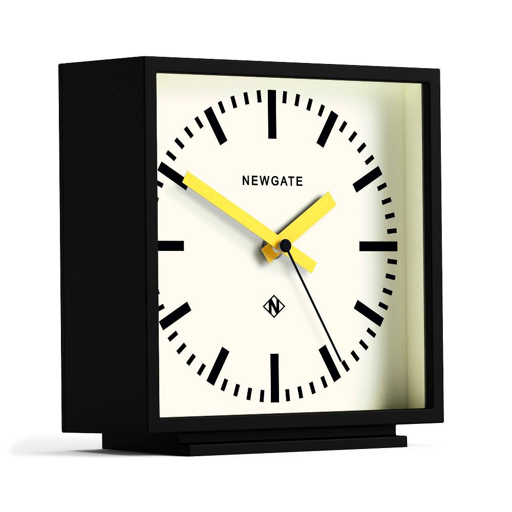 Newgate Watches Newgate Amp Mantel Clock In Black With Yellow Hands